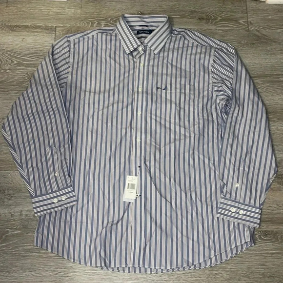 Nautica Other - New nwt Nautical long sleeve button down wrinkle resistant stripe shirt size xl